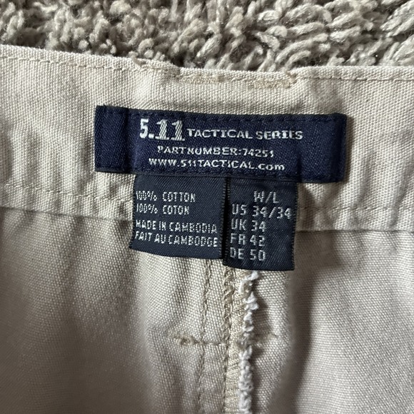 511 Tactical Pants Mens Beige 34x34 Utility Outdoor Style Pockets Style 74251 - Picture 3 of 5